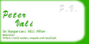 peter vali business card